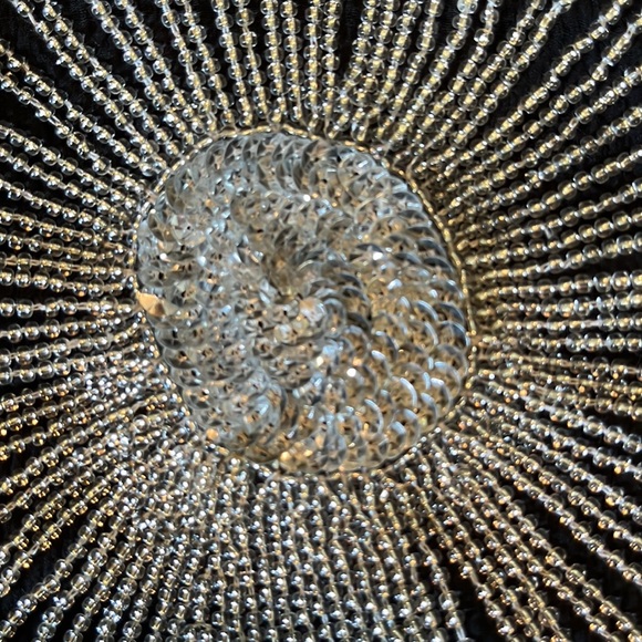 Vtg Disco Beaded Sequin Rhinestone Size Small Elegant Evening Gatsby 100% Silk - Picture 15 of 16